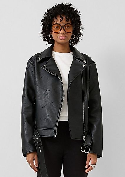 QS Funktionsjacke Outdoor-Jacke Bikerjacke in Lederoptik günstig online kaufen