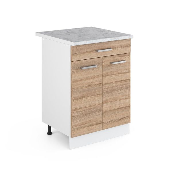 Vicco Unterschrank R-Line, Sonoma/Weiß, 60 cm günstig online kaufen