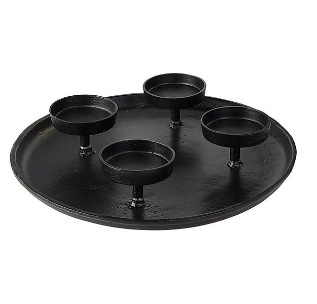 MICA Teelichthalter Adventskerzenhalter schwarz - ca. 32,5 x 5 cm günstig online kaufen