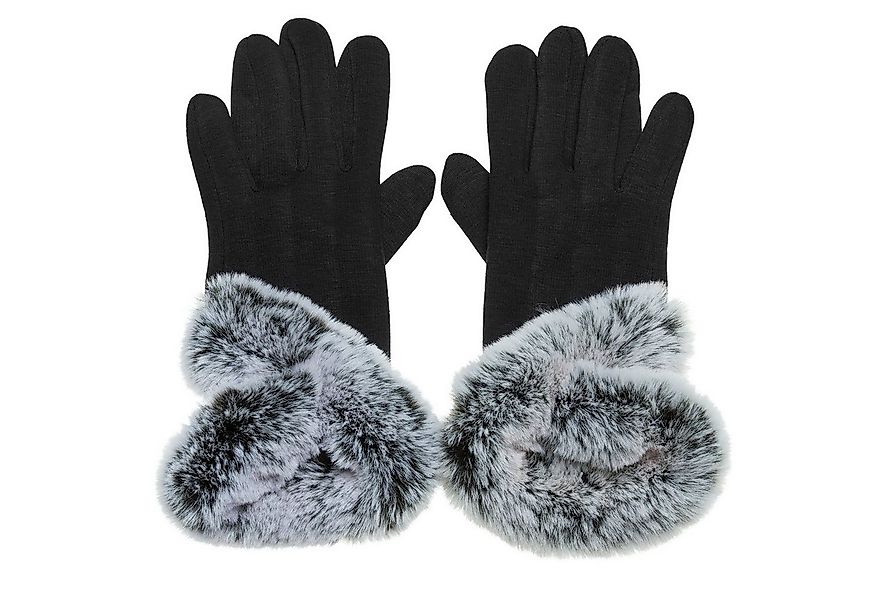 Caspar Strickhandschuhe GLV012 klassisch elegante Damen Handschuhe mit Kuns günstig online kaufen
