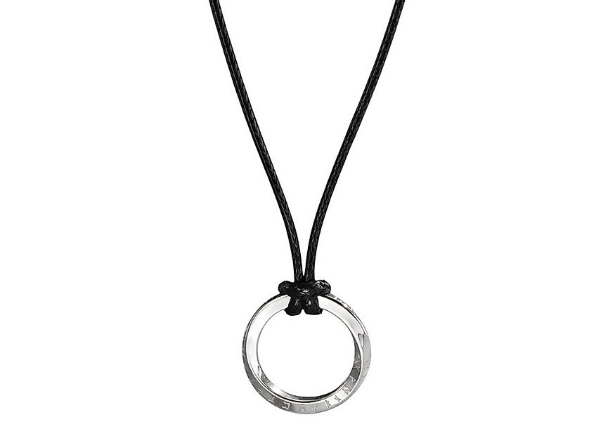 KARMA Kette mit Anhänger Halskette mit Ring Schwarz Silber od. Grau Herren günstig online kaufen