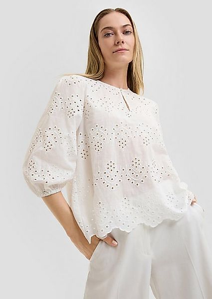 s.Oliver BLACK LABEL Langarmbluse Semitransparente Bluse günstig online kaufen
