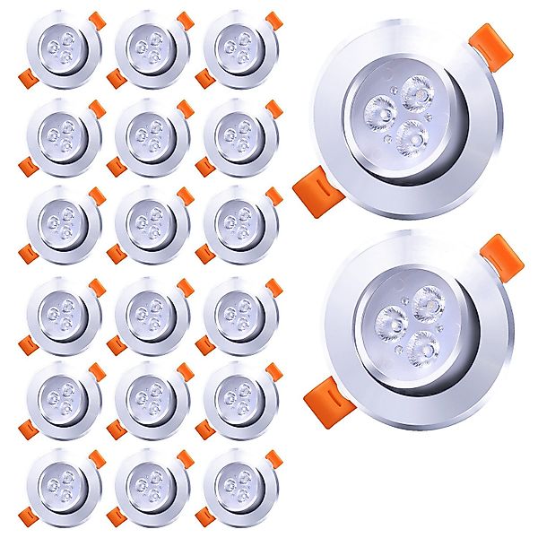 Clanmacy LED Einbaustrahler 20X LED Spot günstig online kaufen