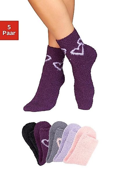 Lavana Kuschelsocken (Packung, 5-Paar) mit Herzen am Bund günstig online kaufen