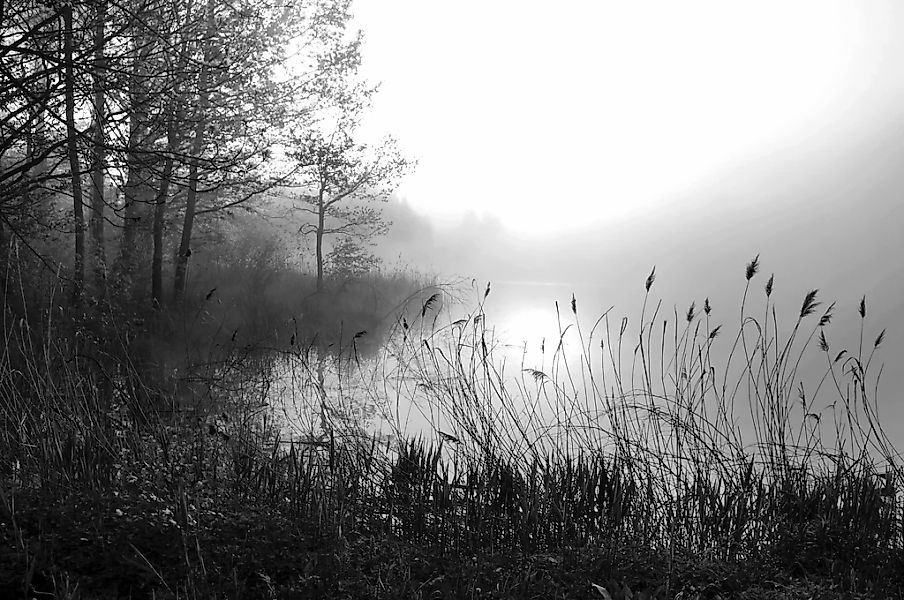 Papermoon Fototapete "See Schwarz & Weiß" günstig online kaufen