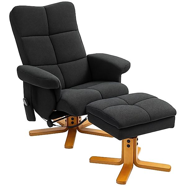 HOMCOM Massagestuhl Polyester Schaumstoff 80L x 86B x 99H cm Schwarz günstig online kaufen