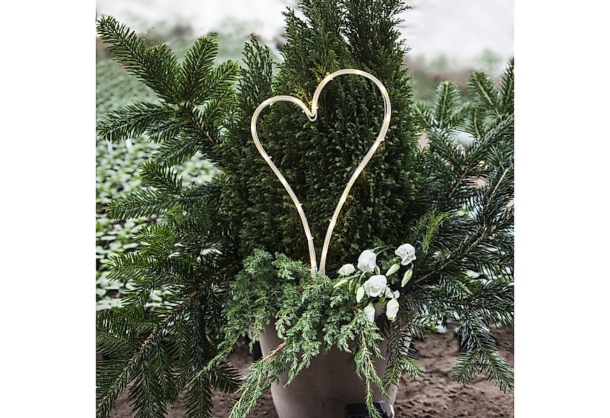 MARELIDA LED Dekolicht LED Herz für Außen Grabherz Dekoherz H: 39cm 18LED B günstig online kaufen