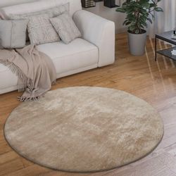 Paco Home Teppich "Cadiz 630" rund 14 mm Höhe Kurzflor, Uni-Farben, besonde günstig online kaufen