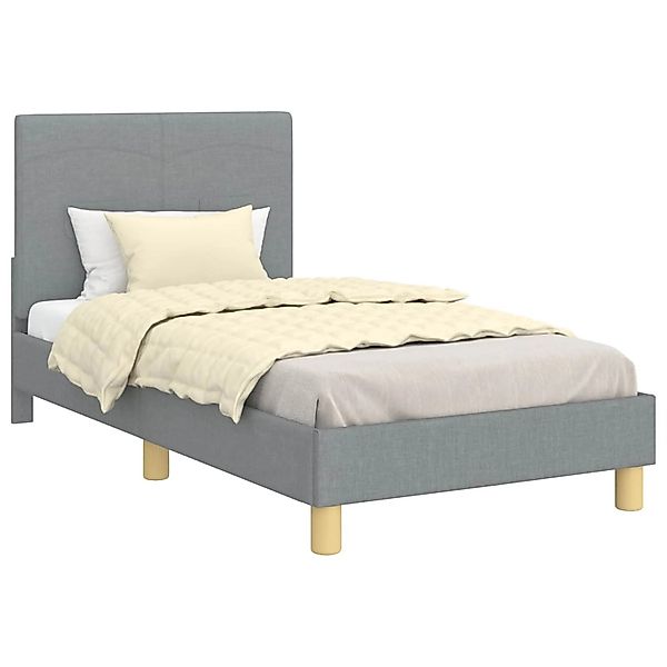 vidaXL Kinderbettgestell mit Kopfteil Hellgrau 80 x 160 cm Stoff 42010984 günstig online kaufen