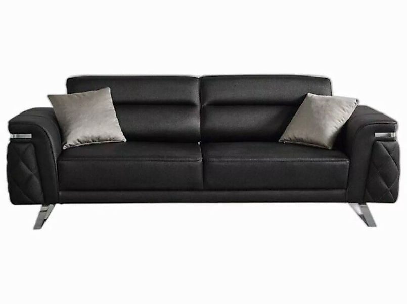 Xlmoebel Sofa Zeitgenössisches 3-Personen Polstersofa Gewebe Sofa Schwarz D günstig online kaufen