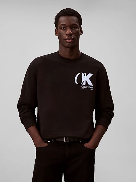 Calvin Klein Sweatshirt LS EU 350TERRY CK OVERLAP GRAPHI Rundhalsausschnitt günstig online kaufen