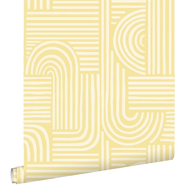 ESTAhome Tapete 3D-Muster Gelb 50 x 900 cm günstig online kaufen