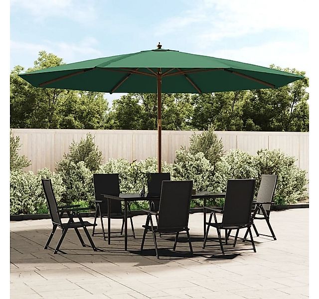 furnicato Sonnenschirm mit Holzmast Grün 400x273 cm günstig online kaufen
