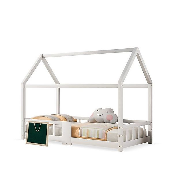 Sweiko Kinderbett (Hausbett mit Dach und Rausfallschutz, Kiefernholz), 90x2 günstig online kaufen