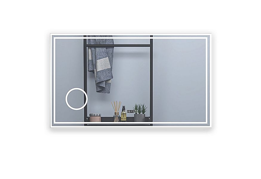 Aica Sanitär Badspiegel mit Beleuchtung LED Wandspiegel 3-fach Vergrößerung günstig online kaufen