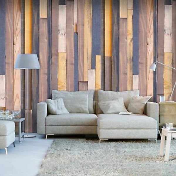 artgeist Fototapete Holz-Allianz mehrfarbig Gr. 50 x 1000 günstig online kaufen