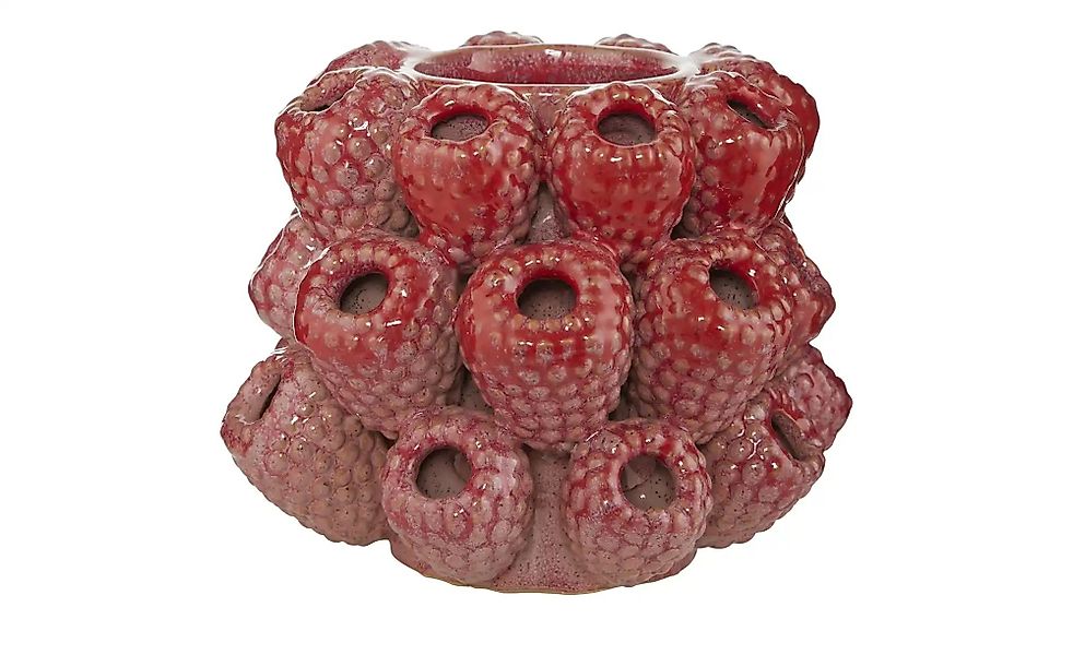 HOME STORY 3D Himbeere Vase   ¦ rot ¦ Steinzeug ¦ Maße (cm): H: 13,5  Ø: 16 günstig online kaufen