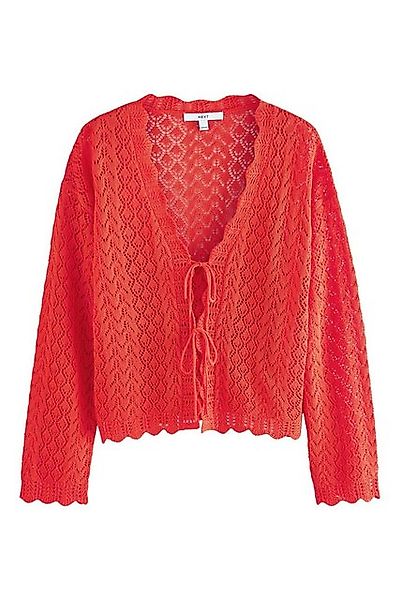 Next Strickjacke Strickjacke mit Bindedetail mit Spitze und Leinen (1-tlg) günstig online kaufen