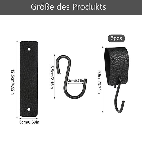 Coonoor S-Haken mit Lederschlaufe, 5 Stück günstig online kaufen
