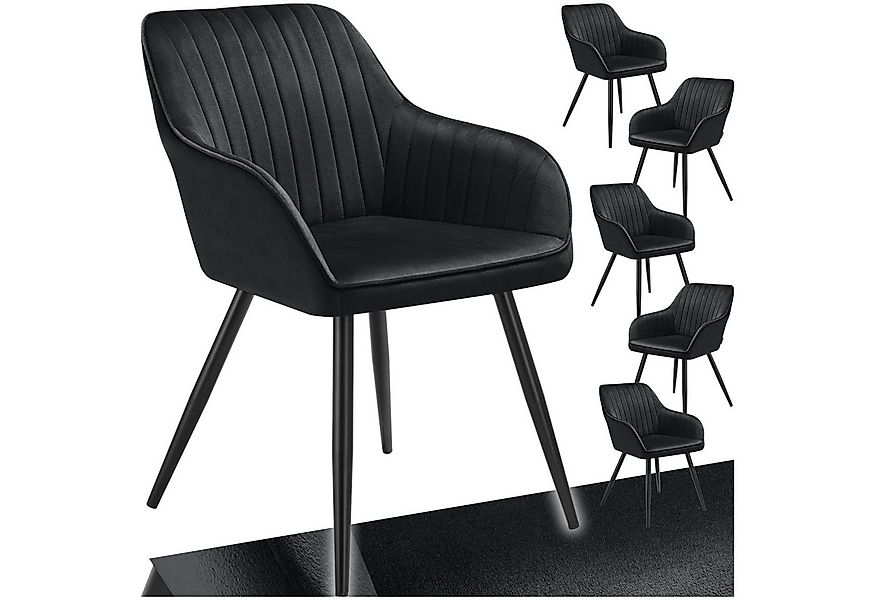 tectake Esszimmerstuhl Stuhl Marilyn, Samtoptik, gesteppt (Set, 6 St), Extr günstig online kaufen
