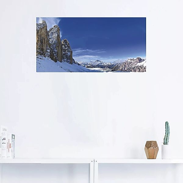 Artland Wandbild "Drei Zinnen Umrundung in den Dolomiten", Himmel, (1 St.) günstig online kaufen