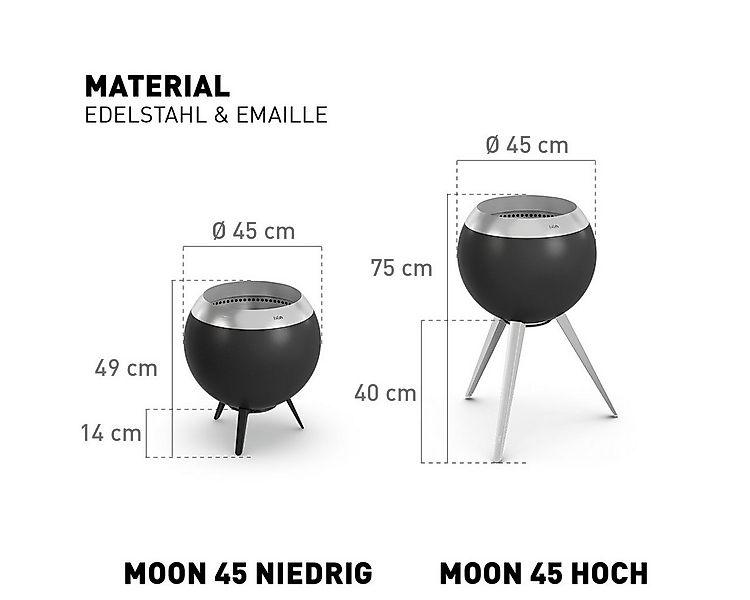 höfats Feuerschale MOON 45, (rauchfrei mit Holzvergaser-Technologie, zweist günstig online kaufen