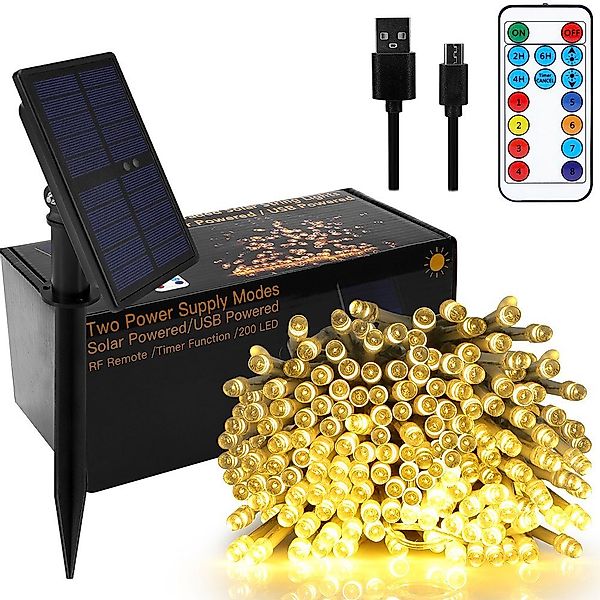 Rosnek LED-Lichterkette Solar Wasserdichte LED Lichterkette günstig online kaufen