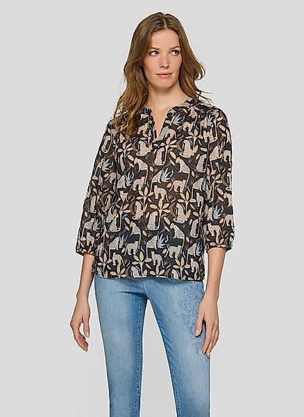Rabe Druckbluse mit floralem Muster und Splitneck günstig online kaufen