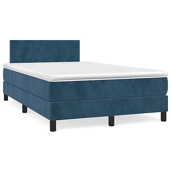 vidaXL Boxspringbett mit Matratze Dunkelblau 120x200 cm Samt1389847 günstig online kaufen