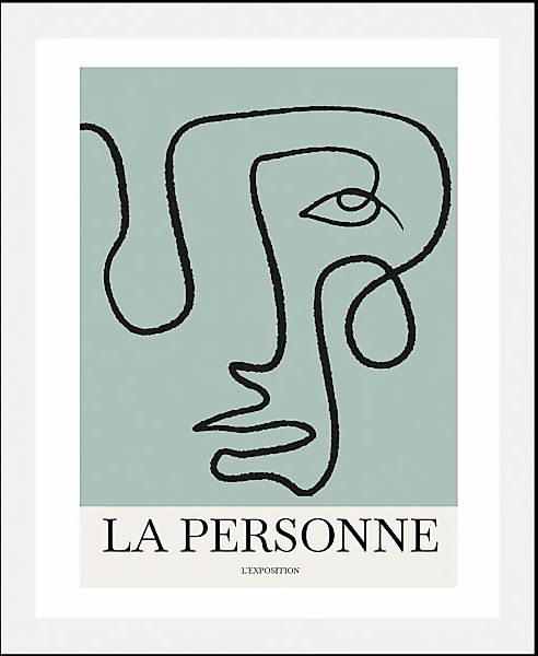 queence Bild "La Personne" Abstrakt  Figuren  Gesicht  Schriftzug  Schriftz günstig online kaufen