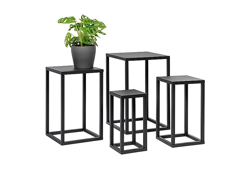 bremermann Blumenhocker 4er-Set, Metall-Blumenständer, Blumensäule schwarz günstig online kaufen