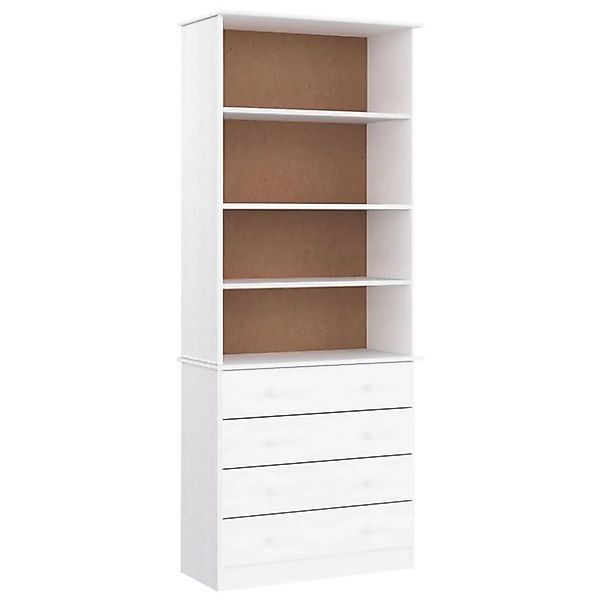 vidaXL Bücherregal mit Schubladen ALTA Weiß 77x35x186,5 cm Kiefernholz 3539 günstig online kaufen