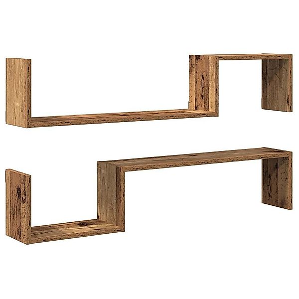 vidaXL Regal Wandregale 2 Stk. Altholz-Optik günstig online kaufen