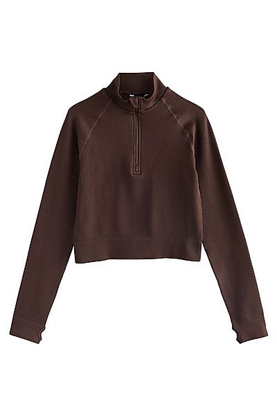 Next Blusenshirt Geripptes Langarmoberteil mit Reißverschluss (1-tlg) günstig online kaufen