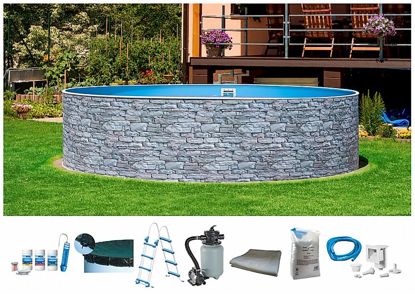 my POOL BWT Rundpool "STONE 3" Steindekor, in verschiedenen Größen günstig online kaufen