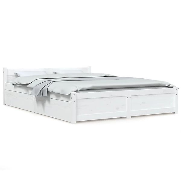 vidaXL Bett mit Schubladen Weiß 160x200cm1119795 günstig online kaufen