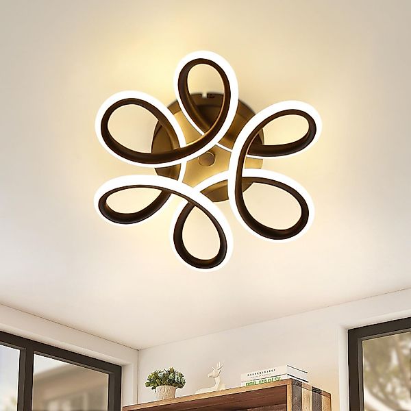 Nettlife LED Deckenleuchte Schwarz Deckenlampe Modern, günstig online kaufen