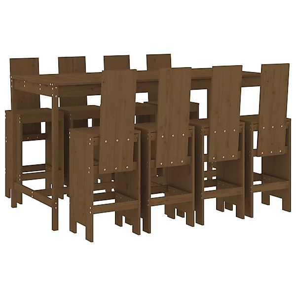 vidaXL 9-tlg Gartenbar-Set Honigbraun Massivholz Kiefer Modell 1 günstig online kaufen