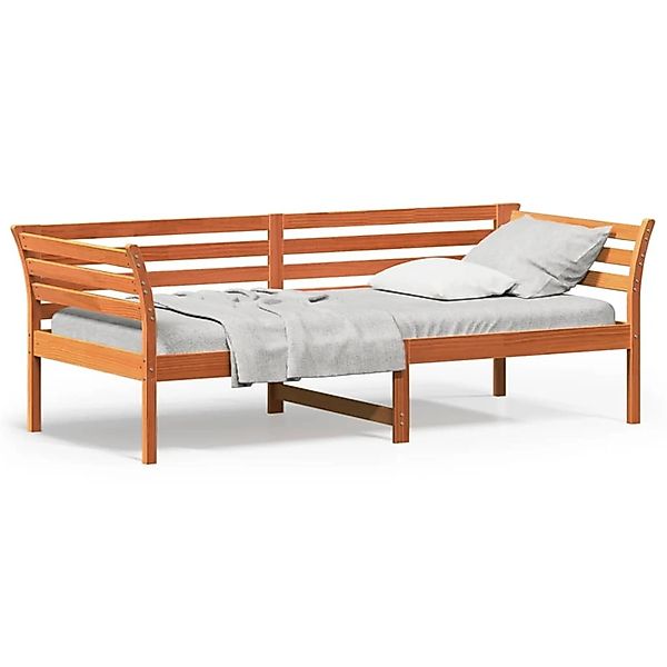 vidaXL Bett, Tagesbett Wachsbraun 100x200 cm Massivholz Kiefer günstig online kaufen