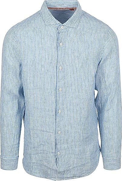 Superdry Shirt Linen Vacation Azure Blue Stripe - Größe L günstig online kaufen