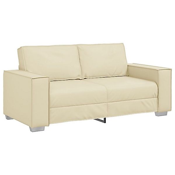 vidaXL Sofa Zweisitzer Sofa in Creme, 140 cm aus Kunstleder, 1 Teile günstig online kaufen