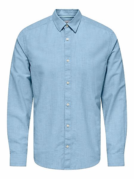 ONLY & SONS Langarmhemd "ONSCANTLEY LIFE LS SOLID LINEN SHIR OTL" günstig online kaufen
