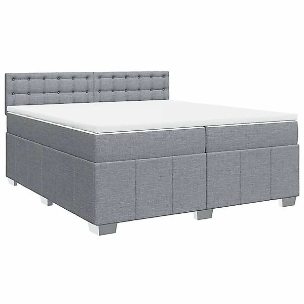 vidaXL Boxspringbett mit Matratze Hellgrau 200x200 cm Stoff 3289489 günstig online kaufen