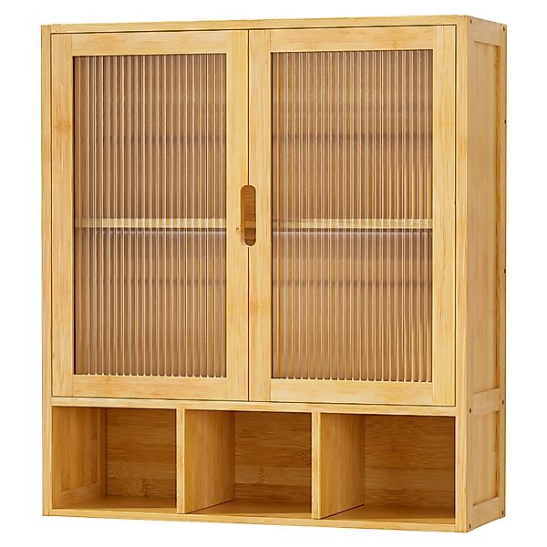 Yorbay Hängeschrank Bambus Badezimmerschrank (59x22x66 cm, günstig online kaufen