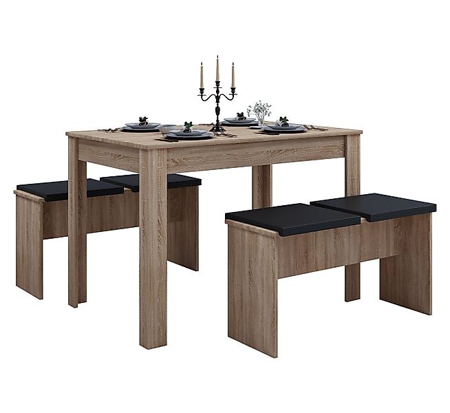 VCM Essgruppe Holz Essgruppe Tischgruppe Tisch Bänke Esal XL, (Set, 1-tlg., günstig online kaufen