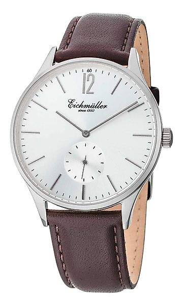 Eichmüller Quarzuhr Herrenuhr Sonnenschliff Silbern Lederband günstig online kaufen