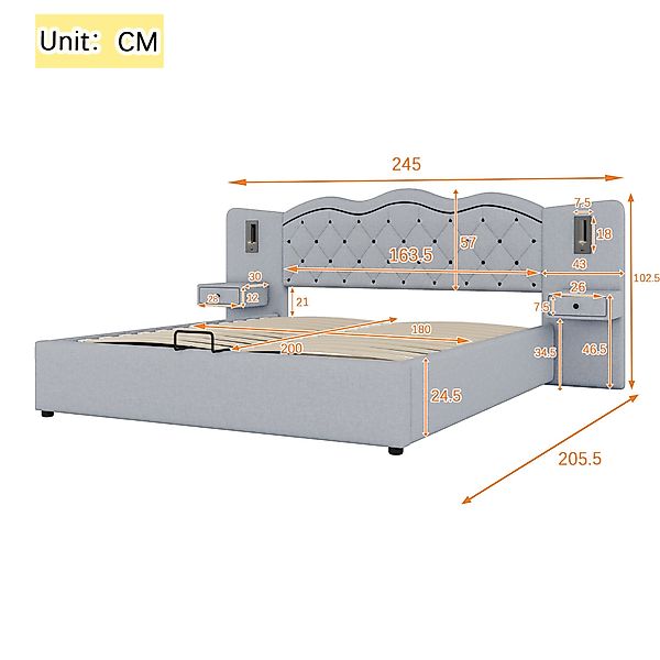 TavilaEcon Boxspringbett 180*200 cm Polsterbett, mit günstig online kaufen