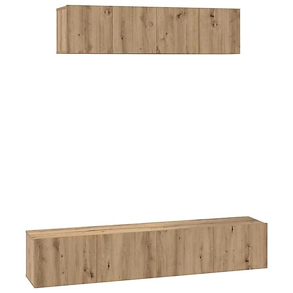 vidaXL TV-Schrank Set Wandmontiert 4-Tlg Artisan-Eiche Holzwerkstoff 339336 günstig online kaufen