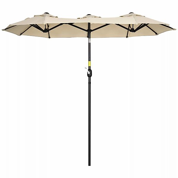 Outsunny Gartenschirm 285x147cm Marktschirm mit Neigungswinkel Doppelsonnen günstig online kaufen