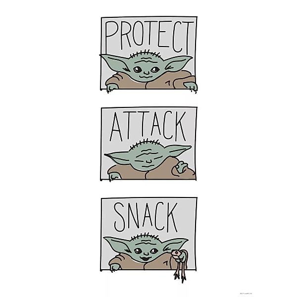 KOMAR Wandbild - Mandalorian The Child Protect Attack Snack - Größe: 50 x 7 günstig online kaufen